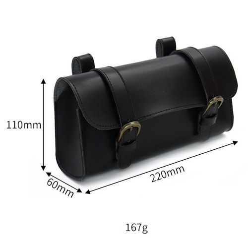 Lot De 2 Sacoches De Selle En Cuir De Chèvre - Pour Vélo Ou Moto, 28x23x13cm