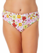 California Waves Plus Women's Plus Size 2 20/22 Floral-Print Swim Bottoms New