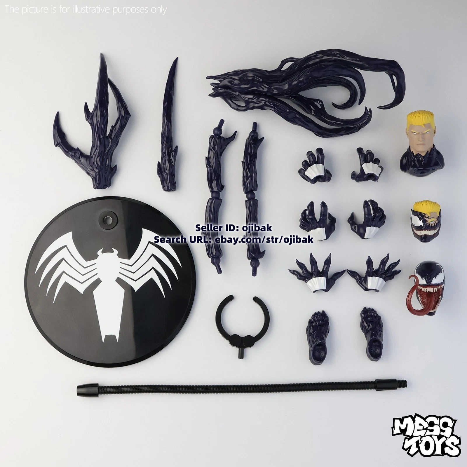 Mess Toys Venom Lethal Neighbor 1/12 Spider-Man Symbiote Action Figure US STOCK image 11