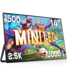 EVICIV 14" Portable Monitor 2K Mini LED Computer Display Screen For Laptop PC