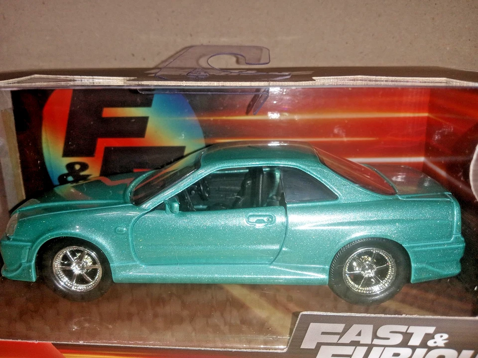 Fast & Furious Brian's Nissan Skyline GT-R (R34) Light Blue Diecast 1:32 Scale - Image 2 of 2