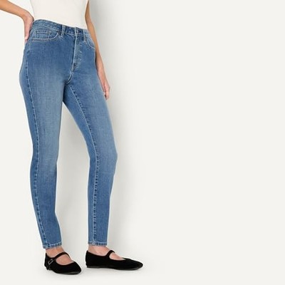 AMAZON ESSENTIALS WOMEN'S HIGH RISE HIGH STRETCH SKINNY MEDIUM BLUE 18L