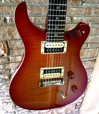 PRS SE Custom   Electric Guitar Flat Top Moon Inlay 2007 W/ gig bag Korea EUC