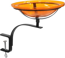 12" Mandarin Crackle Birdbath- Rail Mount Bracket