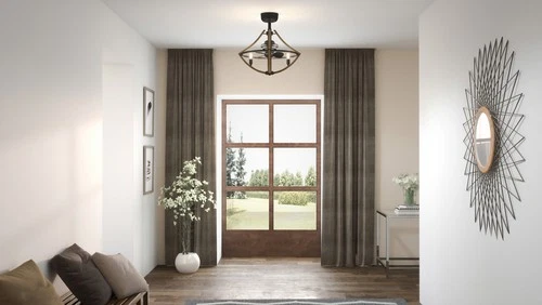 Shire 4-Light Fandelier in Rustic Black - Picture 6 of 7