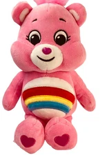 Cheer Care Bears 10" Bear 2020 Bright Pink Plush stuffed Toy Rainbow