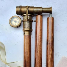 Walking Cane Glam Foldable Stick Backpackers Wooden Staff Nautical Handle Marine