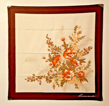 Leonardi Floral Vintage Scarf 30'' x 30'' Excellent Condition Please Read