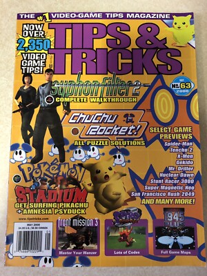 Tips & Tricks Video Game Magazine #63, May 2000, Symphony Filter 2, Pokémon  EX 