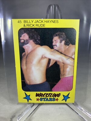 1986 Monty Gum Super Wrestling Stars - #45 Rick Rude, Billy Jack Haynes (RC)
