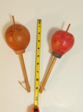 2PCS Wooden Maracas Rattle Shakers Musical Percussion Instruments