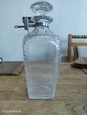 Antique Lozenge Cut Decanter with Betjemanns patent lock And Key TV