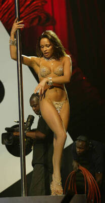 Ja Rule with a dancer on stage at MOBO awards at London Arena on O- Old Photo 1