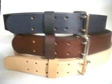 2.1/4".W .THICK HEAVY DUTY HAND MADE LEATHER WORK GUN TOOLS HOLSTER 2 PRONG BELT