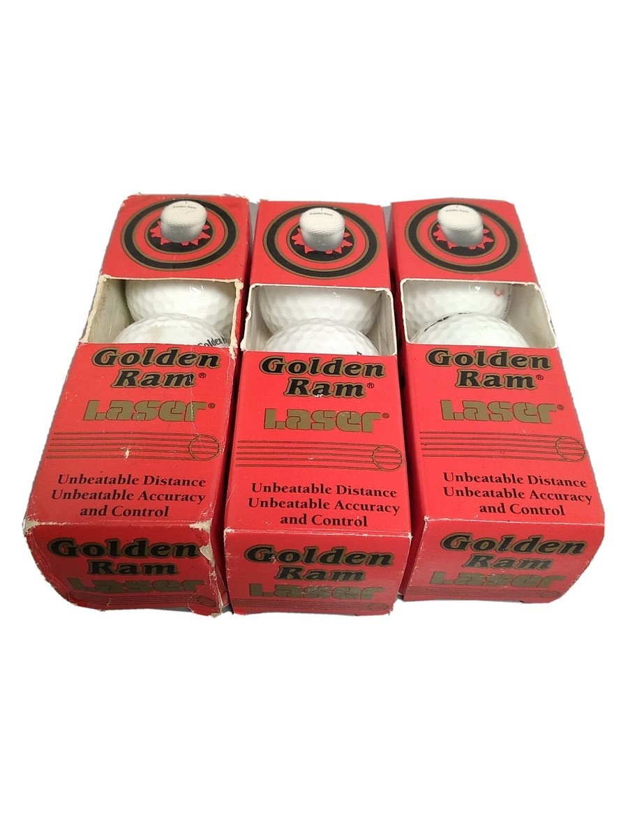 Vintage Golden Ram Laser 392 Golf Balls 3 Balls Per Sleeve