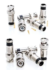 BNC Compression Connector For RG59/RG6 Coaxial Cable CCTV Satellite Multi-Pk LOT