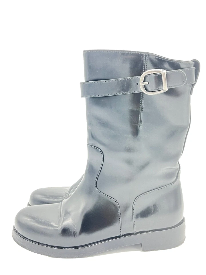 DOLCE&GABBANA BIKER TUBO SCARPE Botas De Piel Negras Para Mujeres T.37 US.7 UK.4 - Imagen 2 de 4