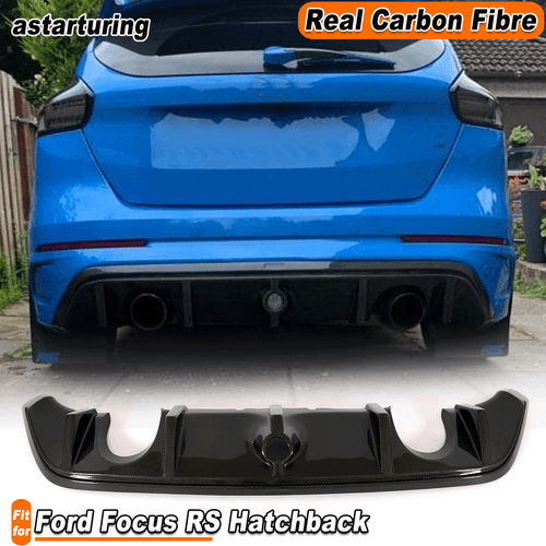For Ford Focus RS Hatchback 16-18 REAL CARBON Rear Bumper Lip Diffuser Spoiler  - Bild 1 von 12