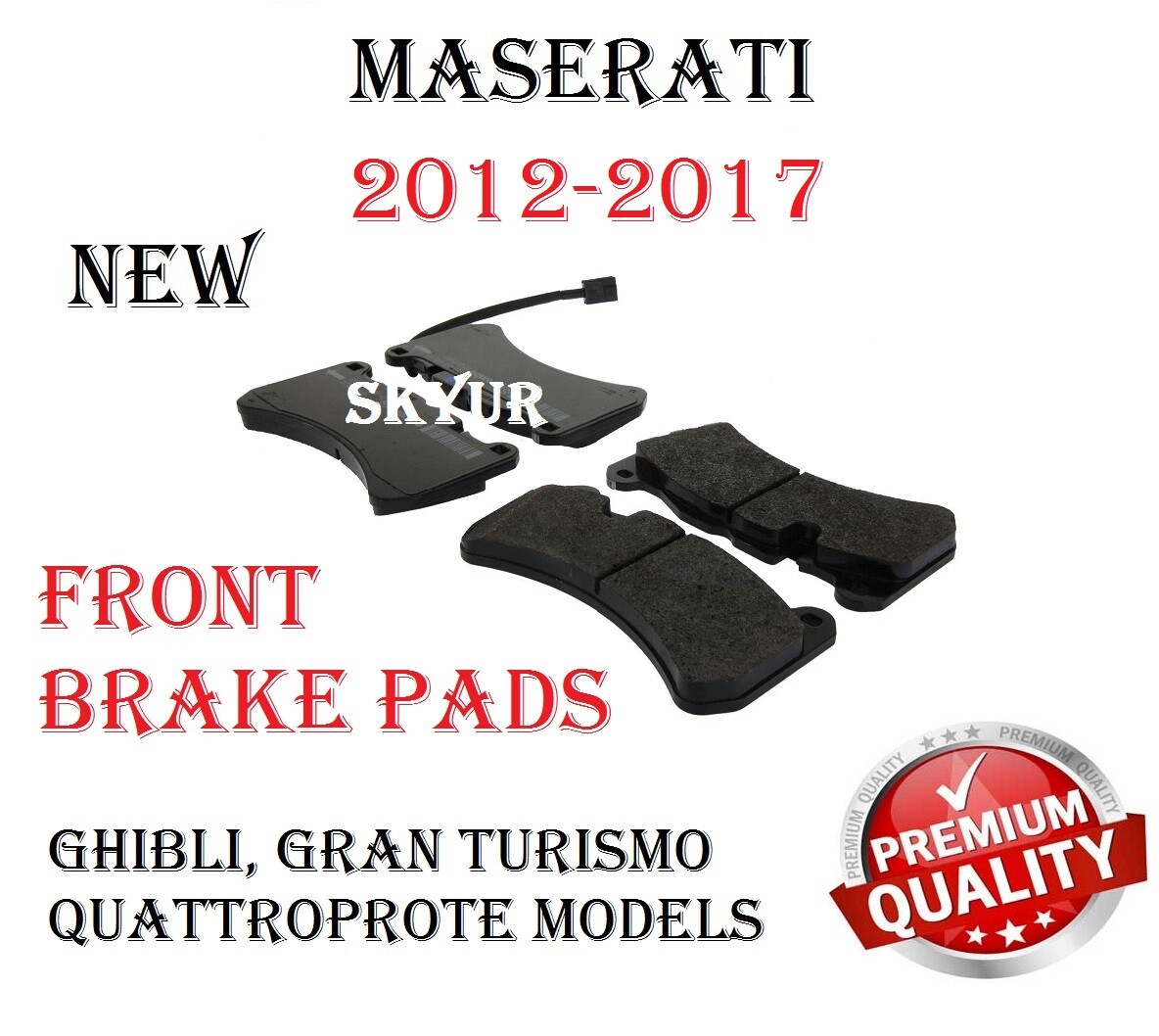Front Brake Disc Pads With Sensor For Maserati 14-18 Ghibli, Quattroporte S Q4