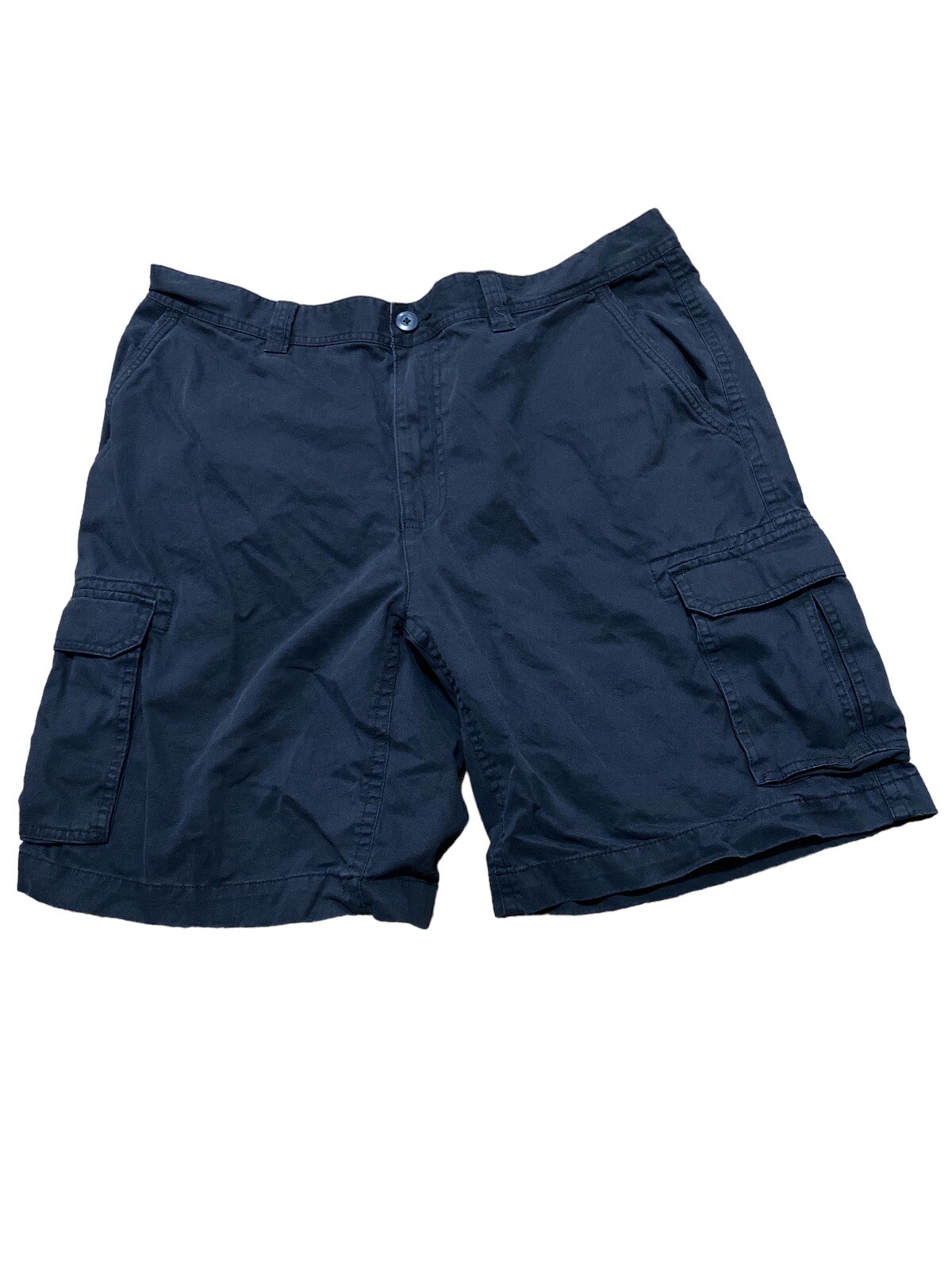 St John Bay Mens Blue Khaki Cargo Flat Front Short Si… Gem