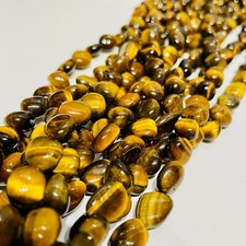 Tiger Eye Potato Tumbled Nugget Gemstones Beads 10 8mm -15" Strand