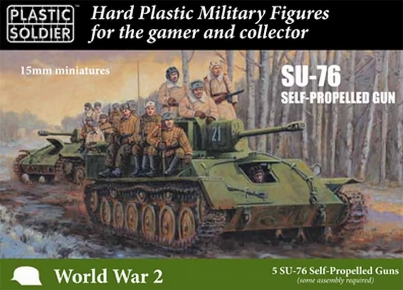 WW2V15036 15mm SU-76 SELF PROPELLED GUN Plastic Soldier 1/100 NEW IN BOX