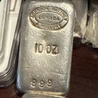 10 Oz Poured Johnson Matthey Mallory Vintage Silver Bar 999  50 Mintage Poured