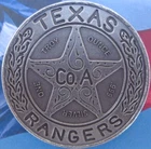 1 oz. TEXAS RANGERS BADGE antiqued rounds .999 fine silver