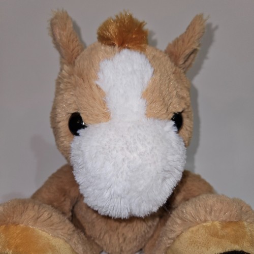 Tan Horse Plush Brown Horseshoes on Feet 10" Stuffed Animal Toy Aurora Pony Colt - Picture 2 of 10