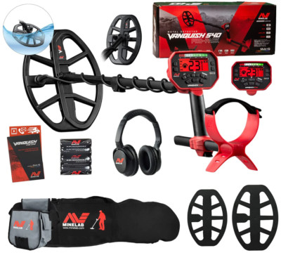 Minelab Vanquish 540 Pro-Pack Metal Detector with Minelab Carry Bag and Finds Po