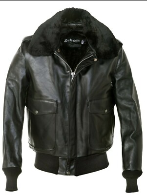 1980's Schott 184SM Naked Leather A2 Flight Jacket BLK [size 46]. Without Tags