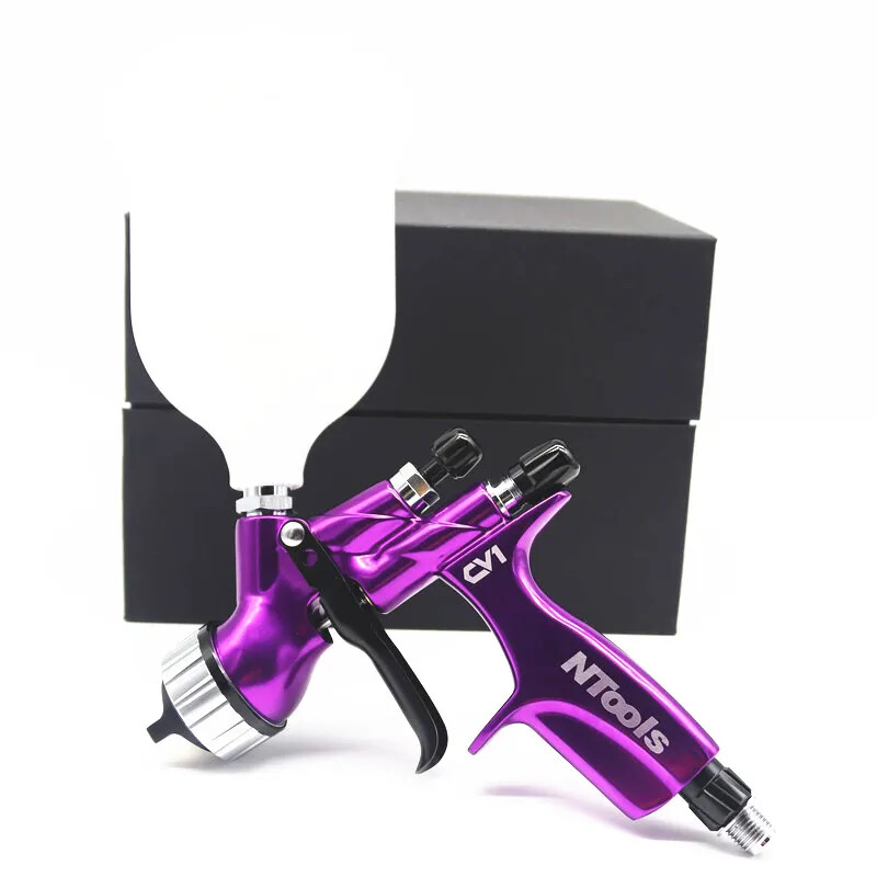 Purple Car Tool Pistol 1.3mm Nozzle CV1 HVLP Paints Spray Gun for