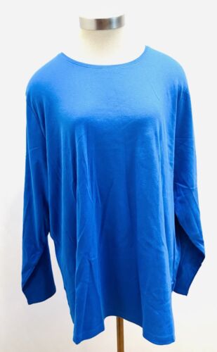 NWT CROFT & BARROW Women Long Sleeve Pullover Cotton The Classic Tee Shirt Sz 4X