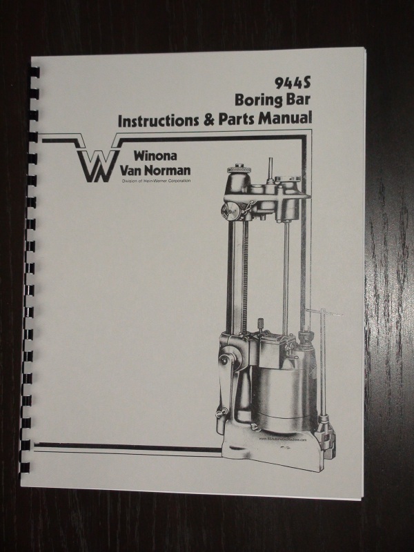 Winona Van Norman 944S Boring Bar Instr & Parts Manual eBay