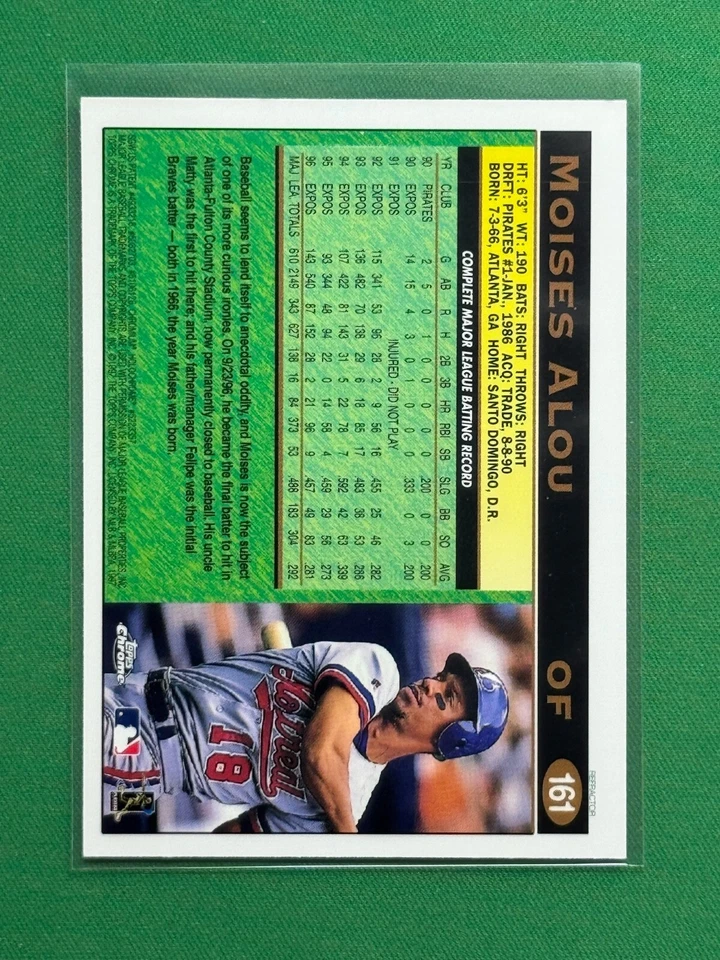 1997 Topps Chrome Baseball Refractor #161 Moises Alou - Image 2 of 2