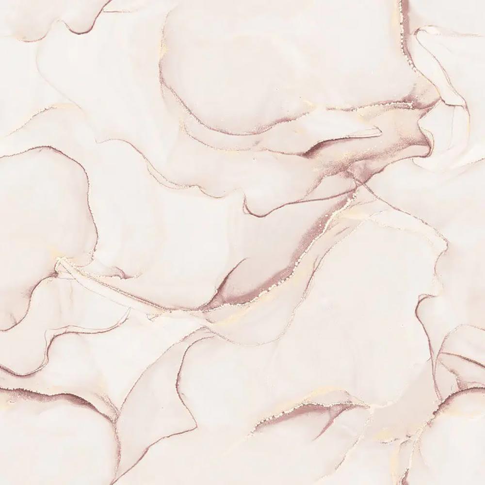 Muriva Elysian Marble Pink Wallpaper Modern Metallic Gold Effect Feature Wall