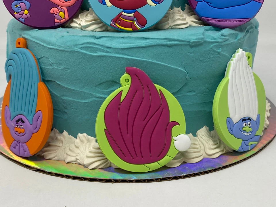Conjunto de enfeites de bolo de aniversário Trolls novo em folha com papoula rainha - Imagem 4 de 4