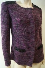 Escada Sport Purple Textured Black Sequin Formal Blazer Jacket Sz36 Uk8 Bnwt