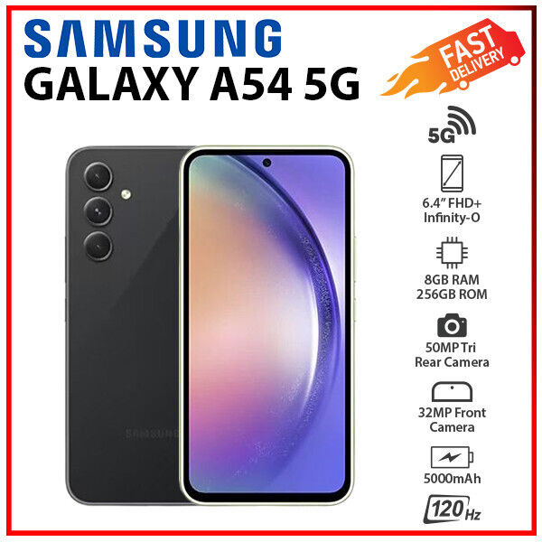 (New&Unlocked) Samsung Galaxy A54 5G BLACK 8GB+256GB Dual SIM Android Cell  phone