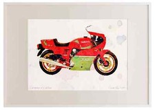 A3 Photo Frame Ducati MHR Mille 1986 Watercolour Print Ltd Edition