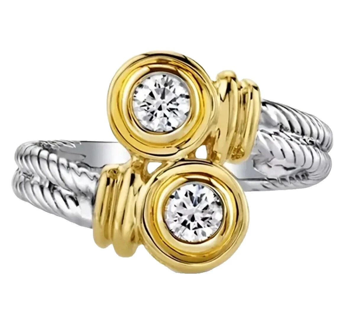 Belleza Plateado Plata Anillo de 8 Anillos de Moda