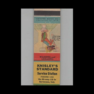 Matchbook Cover Knisley's Standard Service Station Syracuse IN