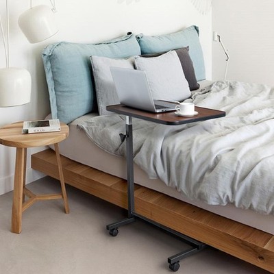 Adjustable Rolling Laptop Desk Stand Computer Desk Table Sofa Bed Side End Table
