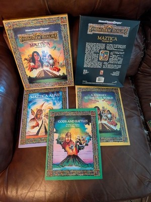 Complete TSR MAZTICA CAMPAIGN BOX AD&D 2e FINE Contents VG Box Forgotten Realms