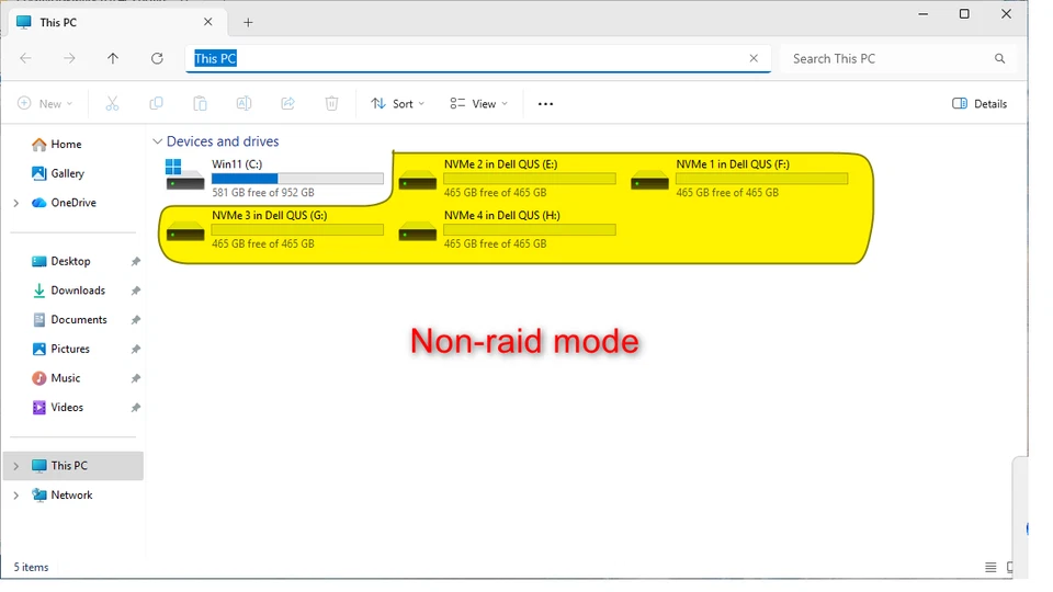 Dell Ultra-Speed Quad NVMe M.2 16X Card 6N9RH 4x500GB Heatpipe Heatsink Cooler - Image 4 of 4