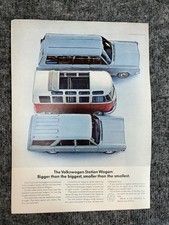 VW Volkswagen Squareback Type 3 Station Wagon Vintage Magazine Ad 1960s Print