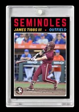 2024 James Tibbs III Future Stars Rookie Card Florida State Seminoles Baseball