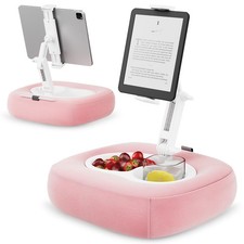 Tablet Pillow Stand, Adjustable Kindle Holder with 2 Snack Bowls, 360  Adjust...