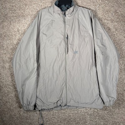 Helly Hansen Mens XXL Fleece Lined Windbreaker Jacket Taupe Gray Full Zip HH