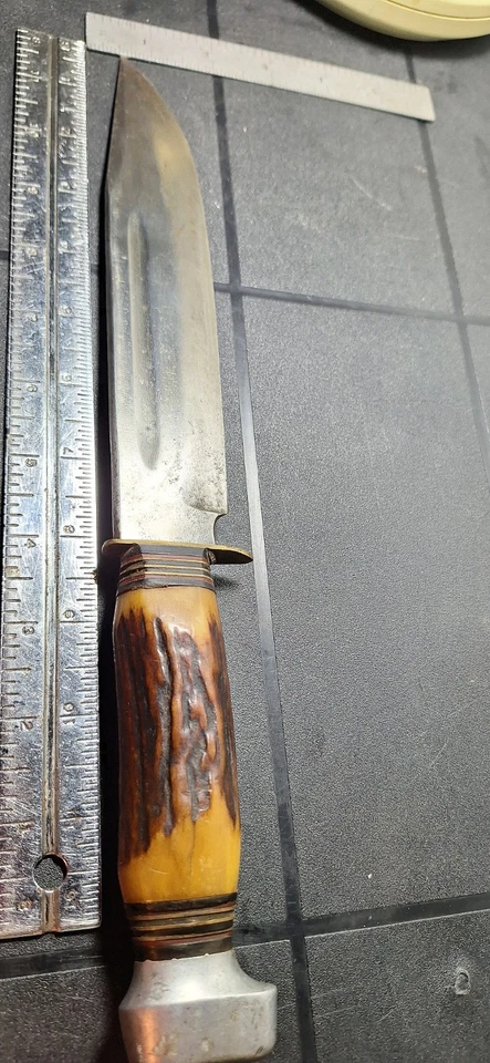 Cuchillo de caza R.J. Richter Soligen Alemania con mango de hueso Foto 4 de 4